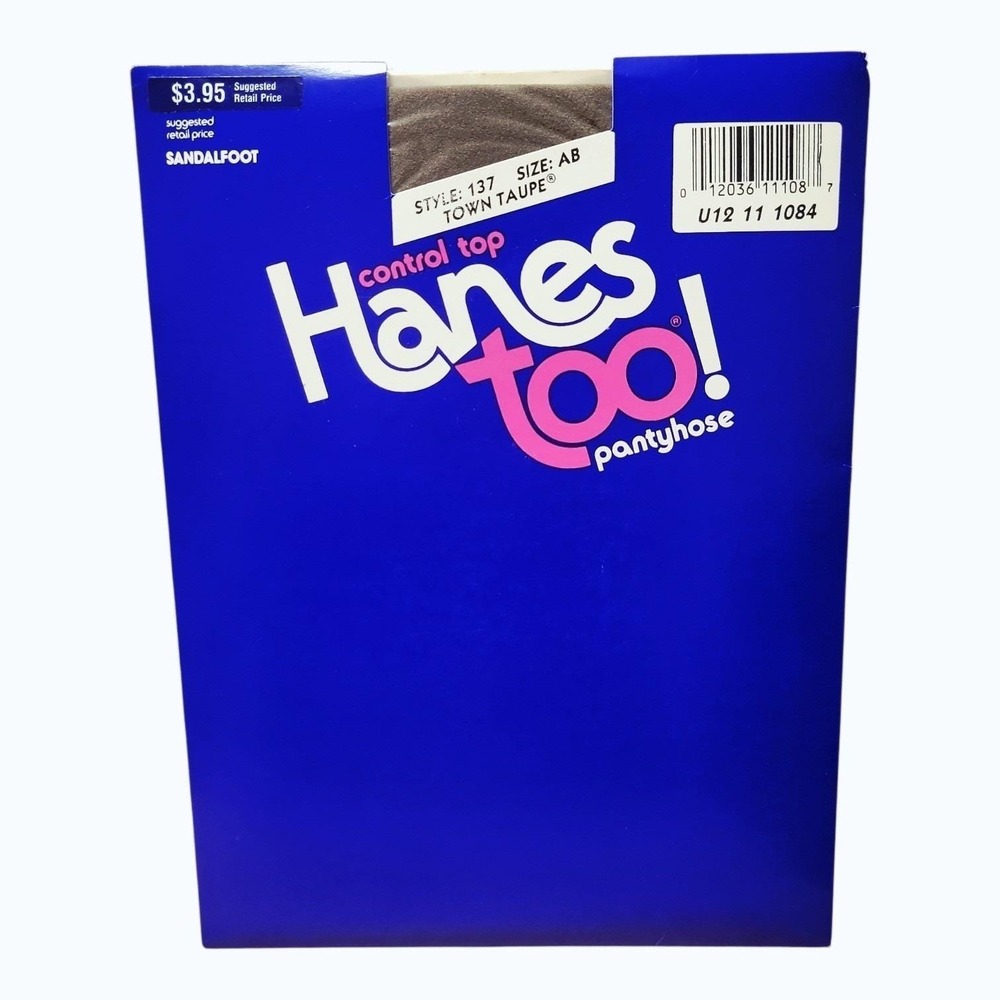 Vintage Hanes Too Pantyhose Lot of 3 Control Top Size AB Town Taupe Style 137 - Picture 2 of 3
